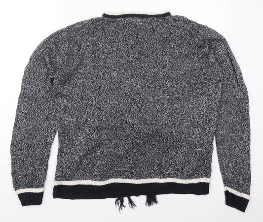 TU Mens Blue Crew Neck Acrylic Pullover Jumper Size L - Rudolph