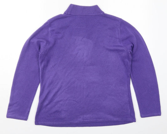 Preworn Womens Purple Crew Neck Acrylic Pullover Jumper Size M