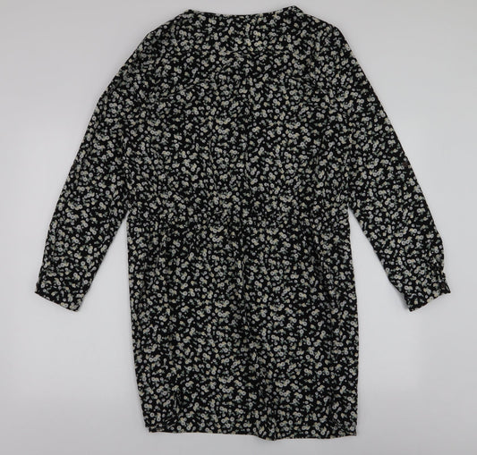 Atmosphere Womens Multicoloured Floral Polyester A-Line Size 14 Round Neck Button