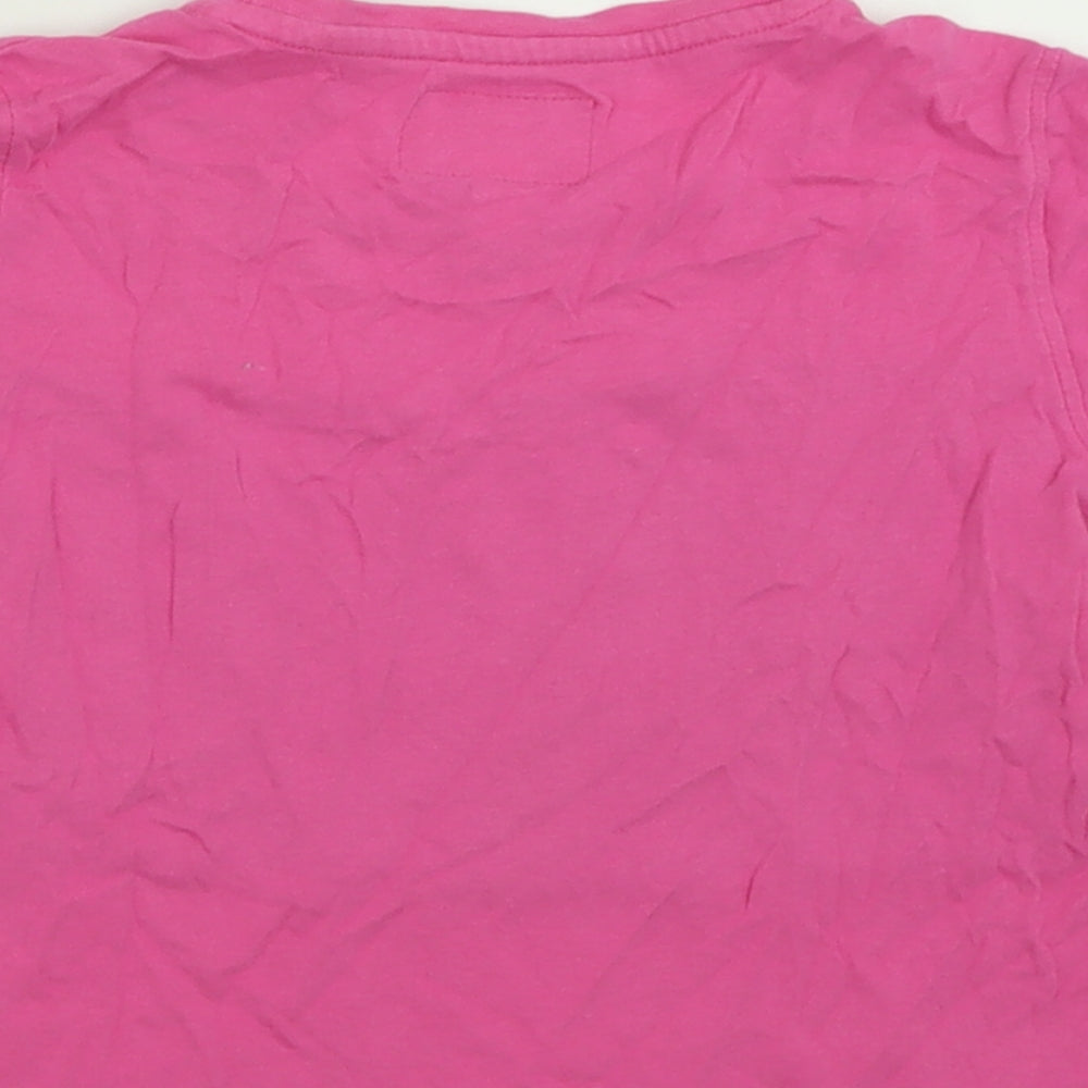 Threadgirls Girls Pink Cotton Cropped T-Shirt Size 7-8 Years Crew Neck Pullover - Power