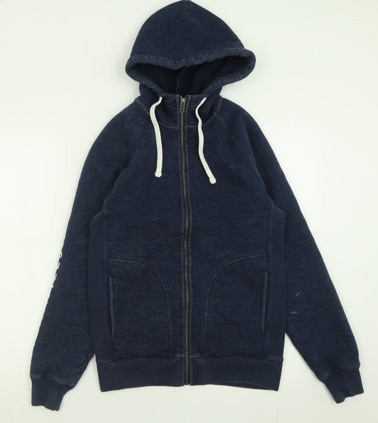 Jack Wills Mens Blue  Cotton Full Zip Hoodie Size XS