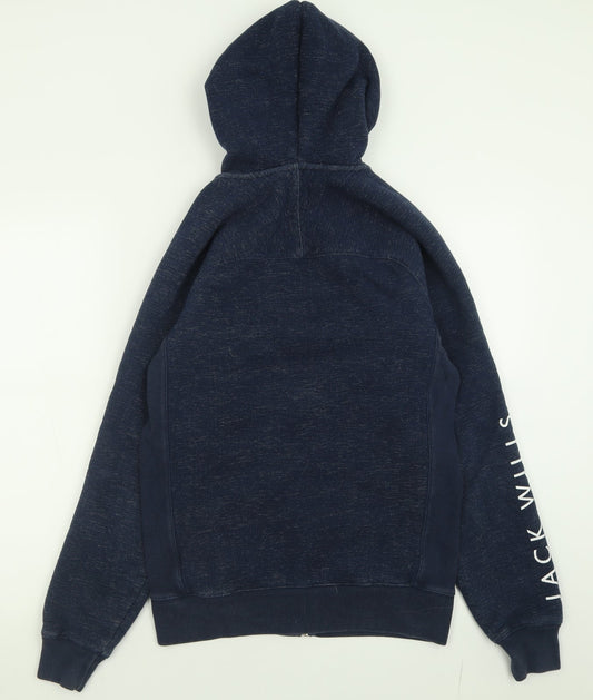 Jack Wills Mens Blue  Cotton Full Zip Hoodie Size XS