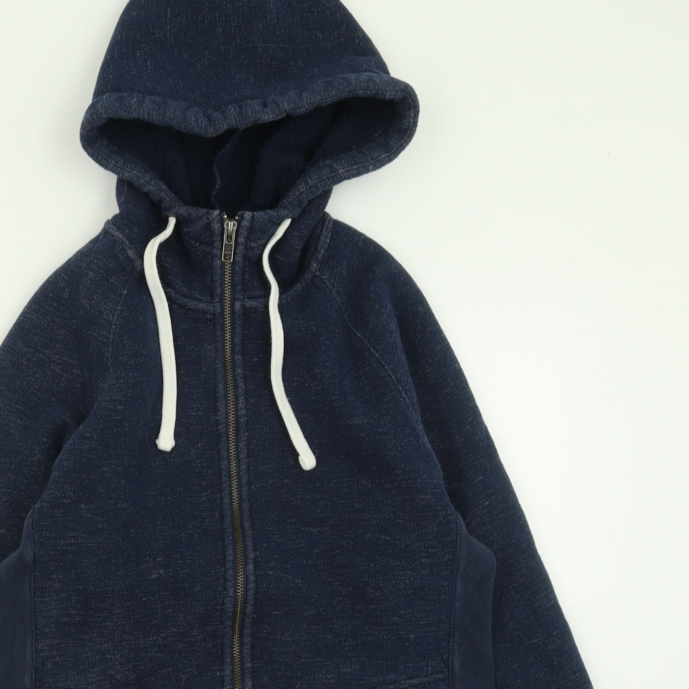 Jack Wills Mens Blue Cotton Full Zip Hoodie Size XS