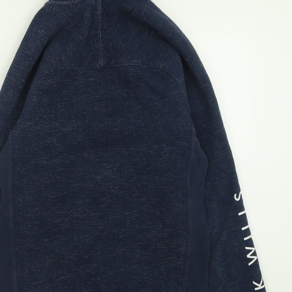 Jack Wills Mens Blue Cotton Full Zip Hoodie Size XS