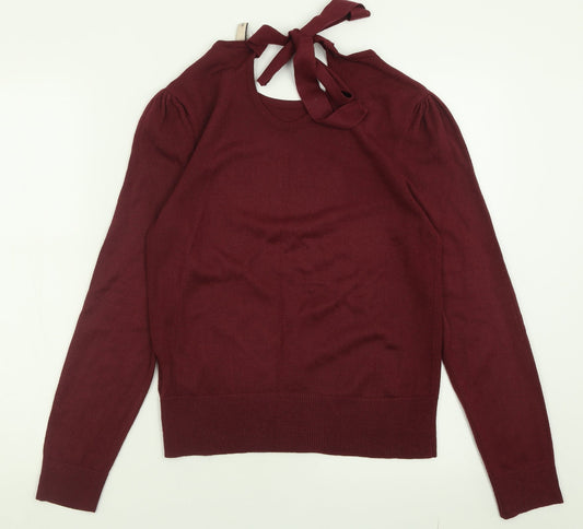 H&M Womens Purple Crew Neck Acrylic Pullover Jumper Size S