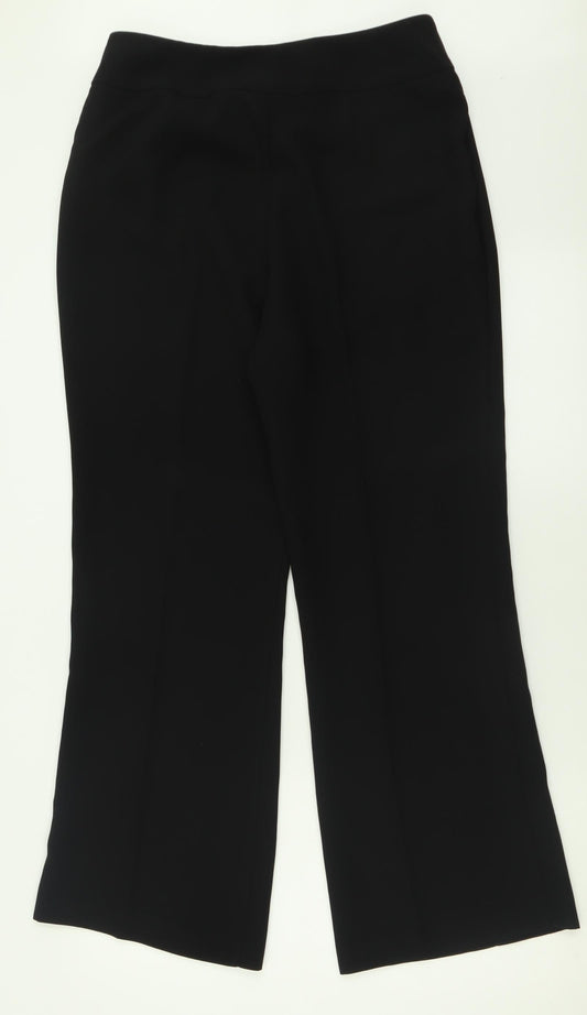 BM collection Womens Black Polyester Trousers Size 12 L29 in Regular Button
