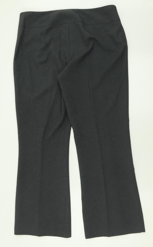 Papaya Womens Grey Polyester Trousers Size 14 L30 in Regular Button