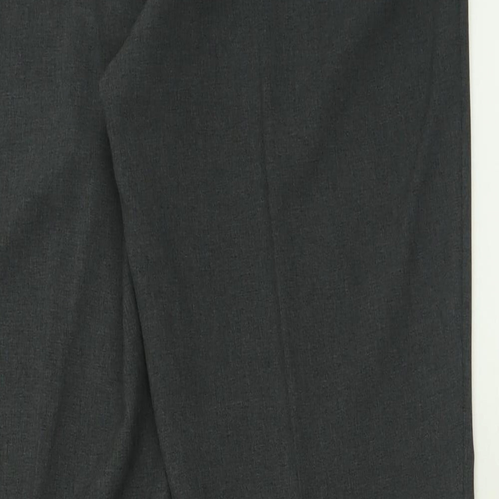 Papaya Womens Grey Polyester Trousers Size 14 L30 in Regular Button