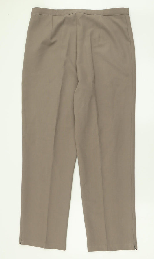 separates Womens Brown Polyester Trousers Size 14 L28 in Regular Button