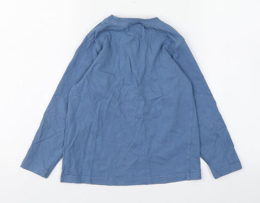 NEXT Boys Blue 100% Cotton Basic T-Shirt Size 5 Years Round Neck Pullover - Monkey