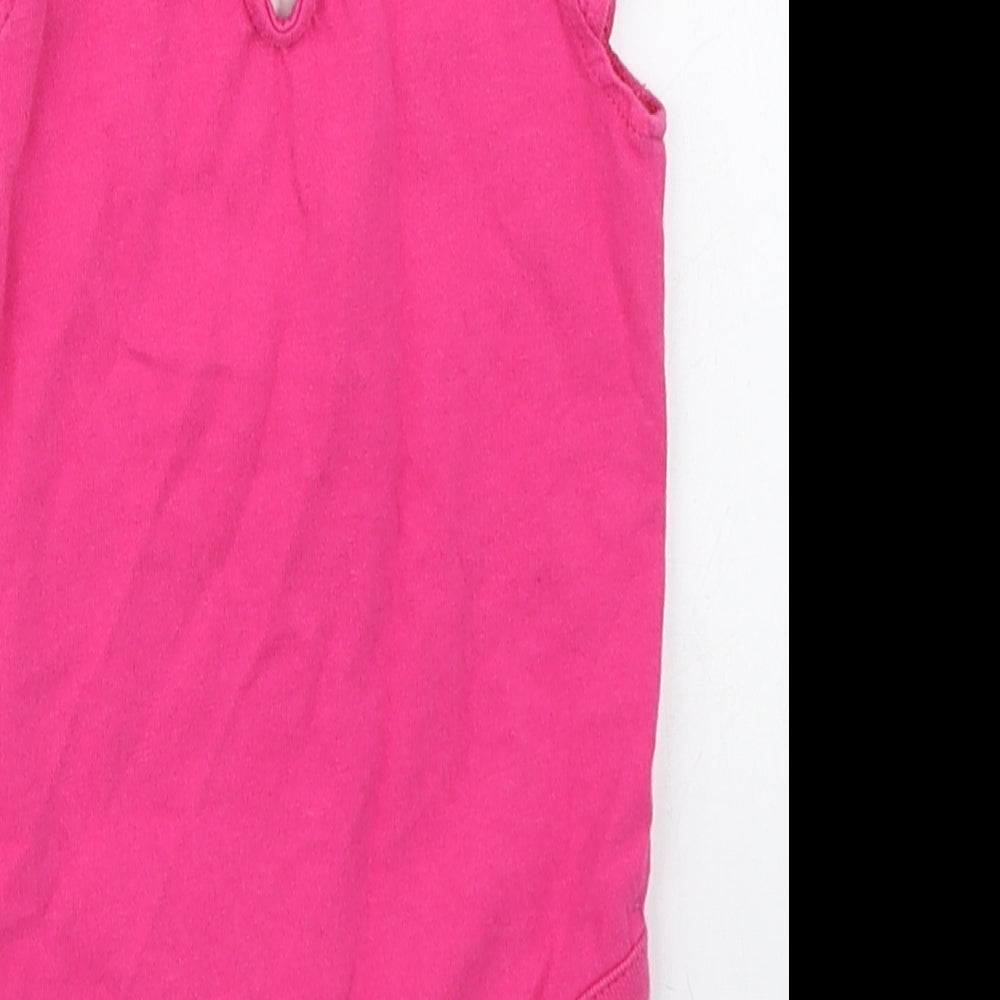 Brand and care label for Gap girls’ pink 100% cotton babygrow one-piece, size 3-6, months button - mummy is queen bee