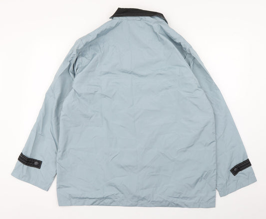 Anne De Lancay Womens Blue Windbreaker Coat Size M Zip