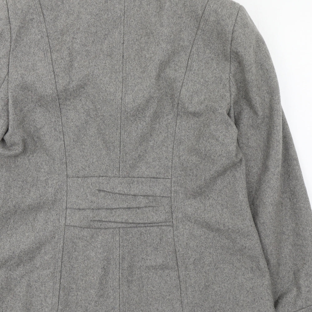 Per Una Womens Grey Pea Coat Coat Size 12 Button