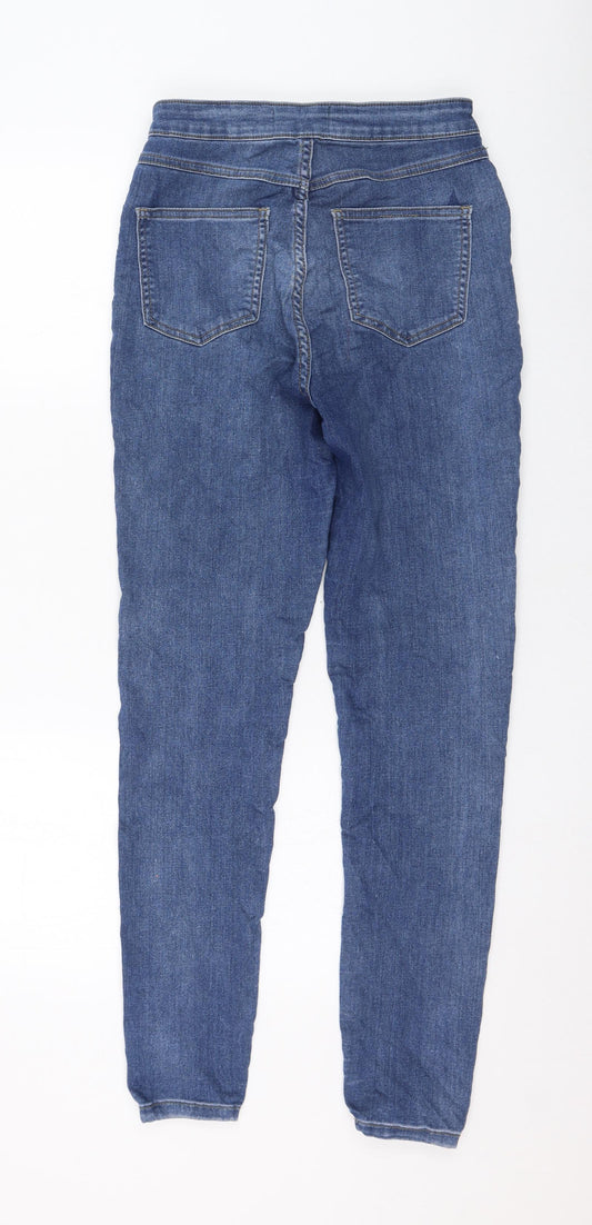 New London Womens Blue Cotton Skinny Jeans Size 12 L28 in Regular Zip