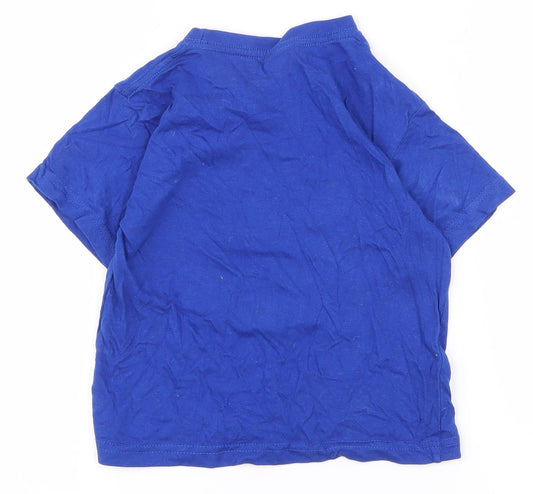 Anbor Boys Blue 100% Cotton Pullover T-Shirt Size 3-4 Years Collared Pullover