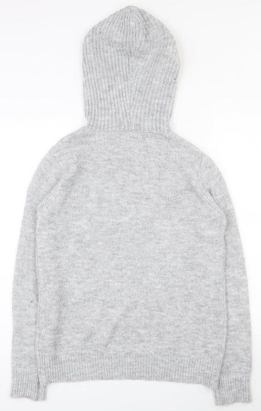 Papaya Womens Grey Crew Neck Acrylic Pullover Jumper Size S