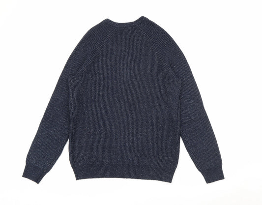 Marks and Spencer Mens Blue Crew Neck Polyamide Pullover Jumper Size M