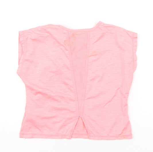 Dunnes Girls Pink Cotton Basic T-Shirt Size 5-6 Years Round Neck Pullover