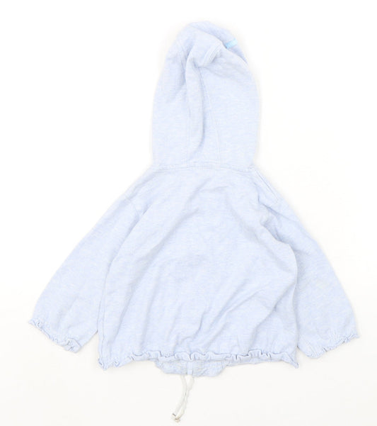 Mexx Girls Blue Cotton Full Zip Jumper Size 18-24 Months Zip