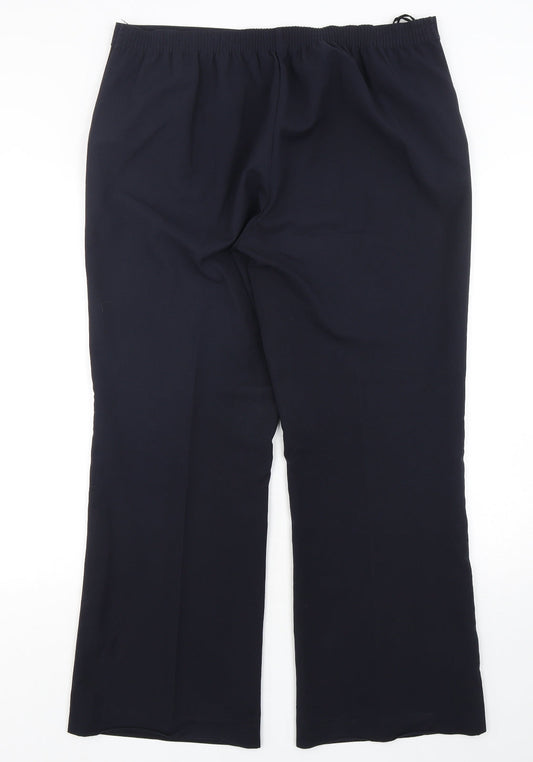Papaya Womens Blue Polyester Trousers Size 14 L30 in Regular