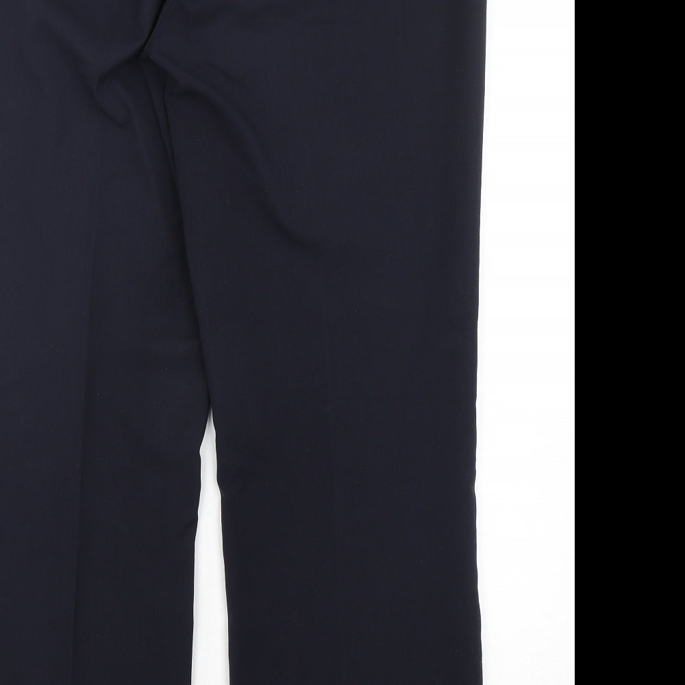 Papaya Womens Blue Polyester Trousers Size 14 L30 in Regular