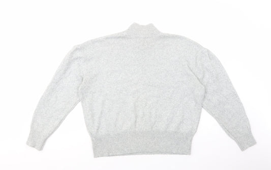 Marks and Spencer Womens Grey High Neck Polyester Pullover Jumper Size L