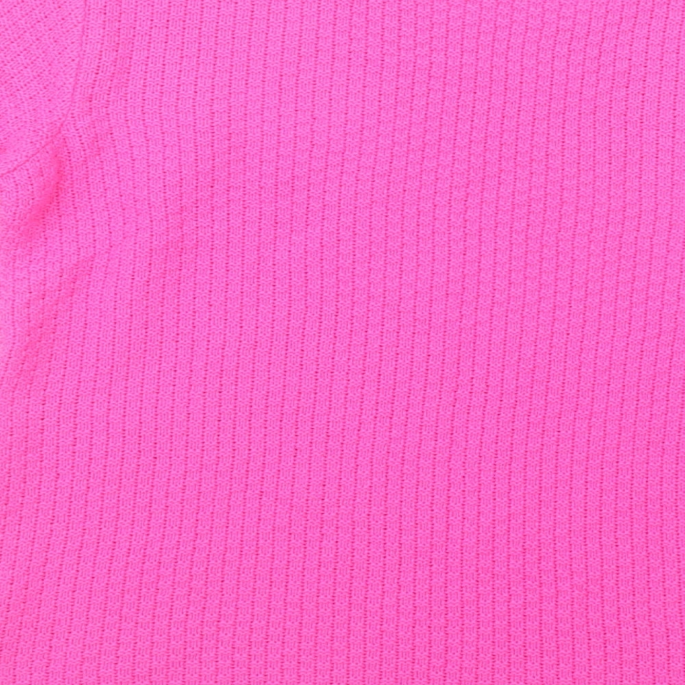 BASSINI Womens Pink Boat Neck Acrylic Pullover Jumper Size L