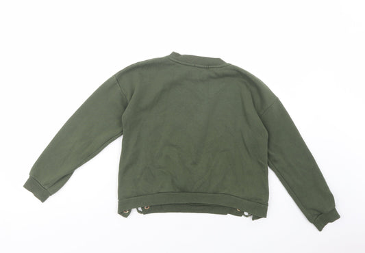 Primark Girls Green Polyester Pullover Sweatshirt Size 11-12 Years Pullover - No Bad Vibes