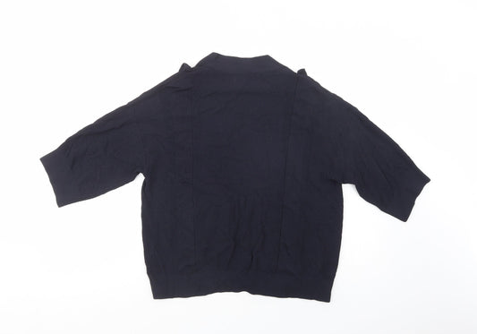 Per Una Womens Blue V-Neck Viscose Cardigan Jumper Size 12