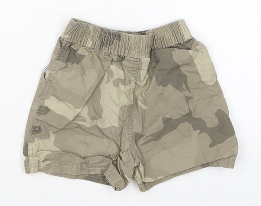 Cherokee Boys Green Camouflage Cotton Cargo Trousers Size 9-12 Months Drawstring - Shors