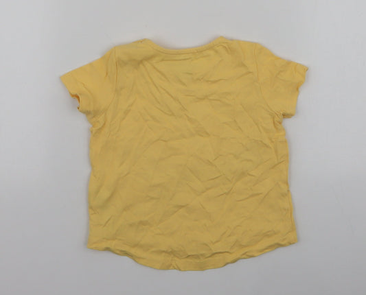 F&F Boys Yellow Cotton Jersey T-Shirt Size 9-12 Months Round Neck Snap - I love my mummy