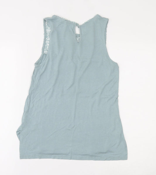 H&M Womens Blue Viscose Jersey Blouse Size XS Round Neck