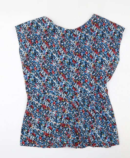 A Wear Womens Multicoloured Geometric Polyester Basic Blouse Size 10 Round Neck