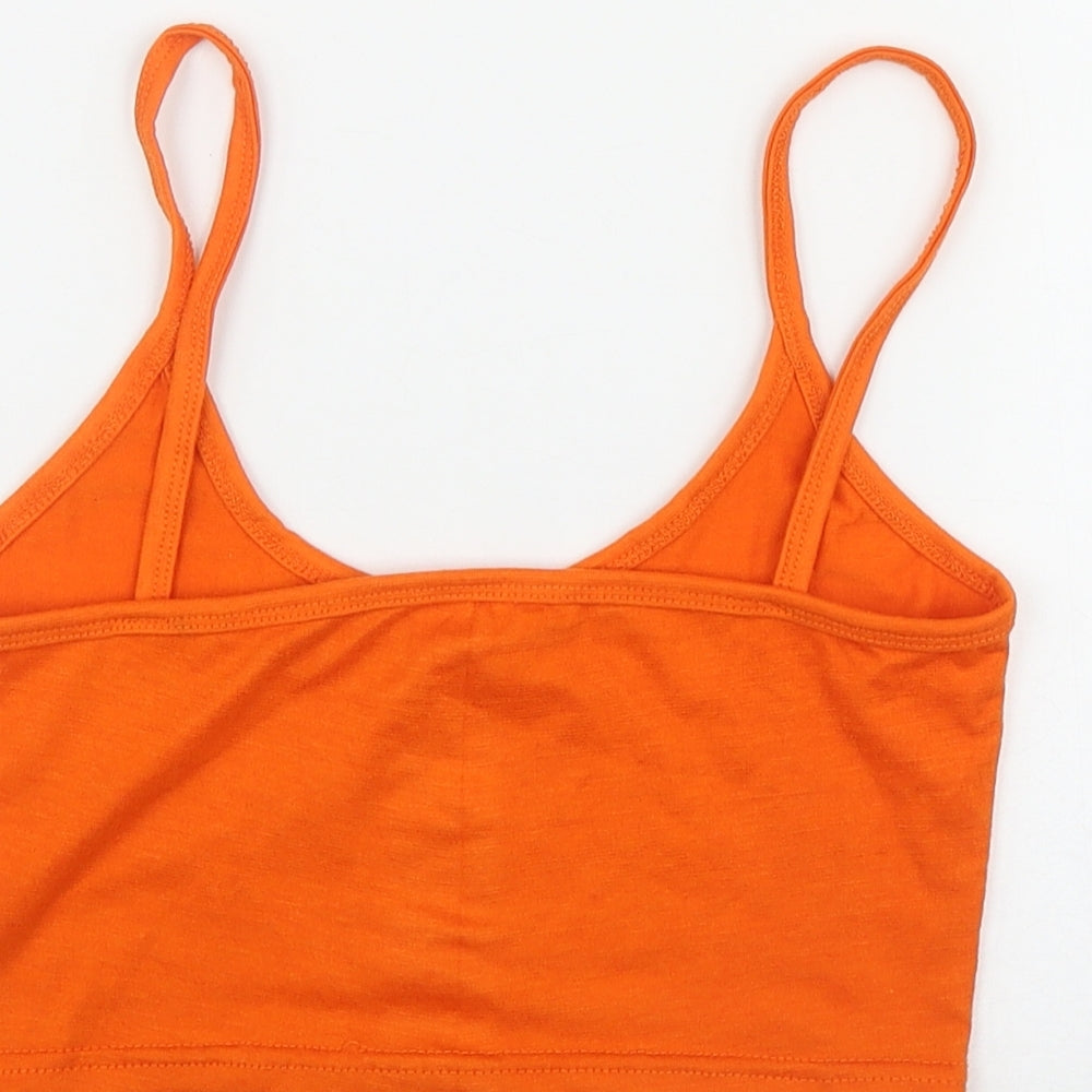 Preworn Womens Orange Cotton Camisole Tank Size S Scoop Neck