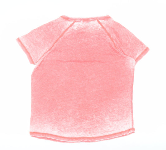 NEXT Womens Pink Cotton Basic Polo Size 12 Round Neck - Slogan