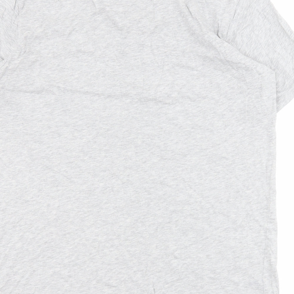 Marks and Spencer Womens Grey 100% Cotton Basic T-Shirt Size M Round Neck - Slogan