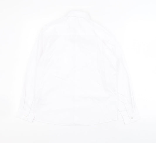 George Boys White Polyester Basic Button-Up Size 10-11 Years Collared Button - School