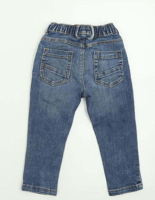 geprge Boys Blue Cotton Straight Jeans Size 2 Years Regular Tie