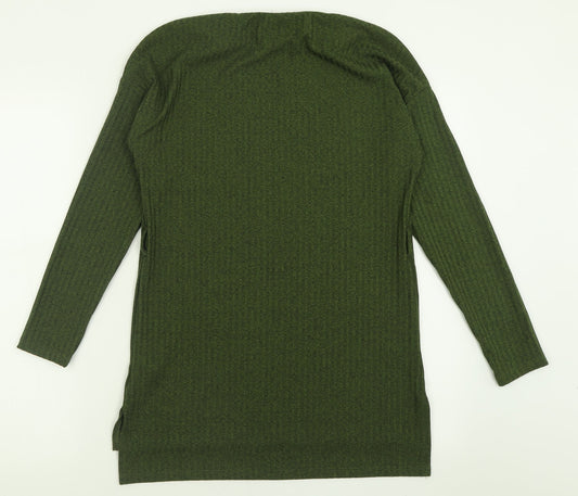Matalan Womens Green Polyester Tunic T-Shirt Size 8 Crew Neck