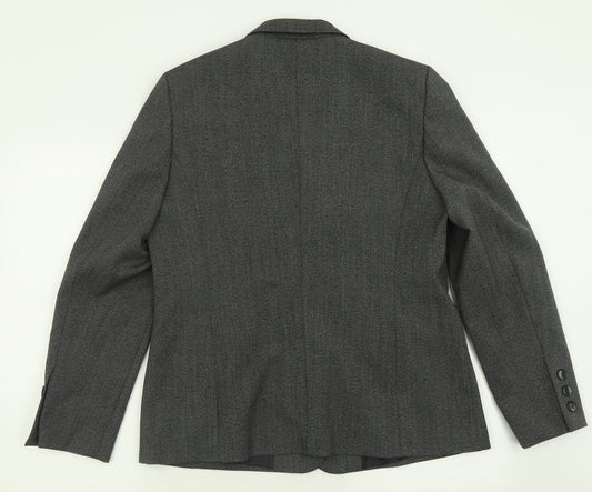 Your 6th Sense Womens Grey Polyester Jacket Suit Jacket Size 14