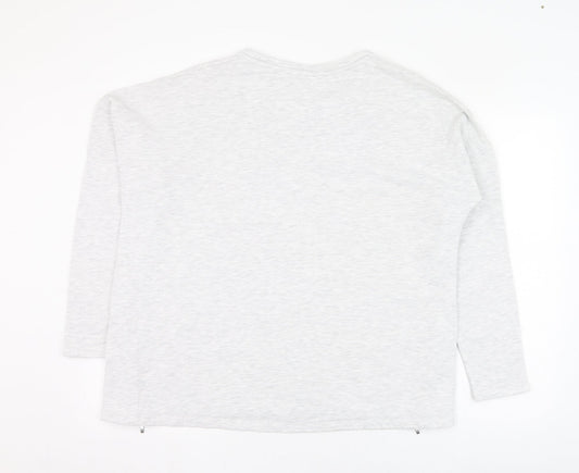 Marks and Spencer Womens Grey Cotton Pullover Sweatshirt Size 16 Pullover