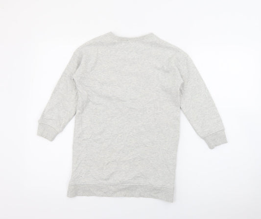 NEXT Girls Grey Cotton Pullover Sweatshirt Size 6 Years