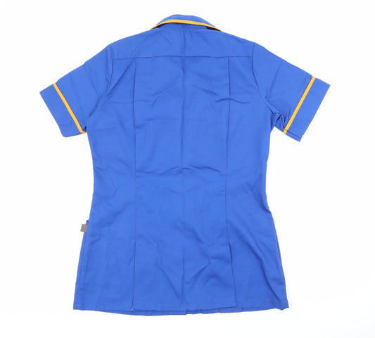 Dimensions Womens Blue Cotton Tunic T-Shirt Size 10 Collared