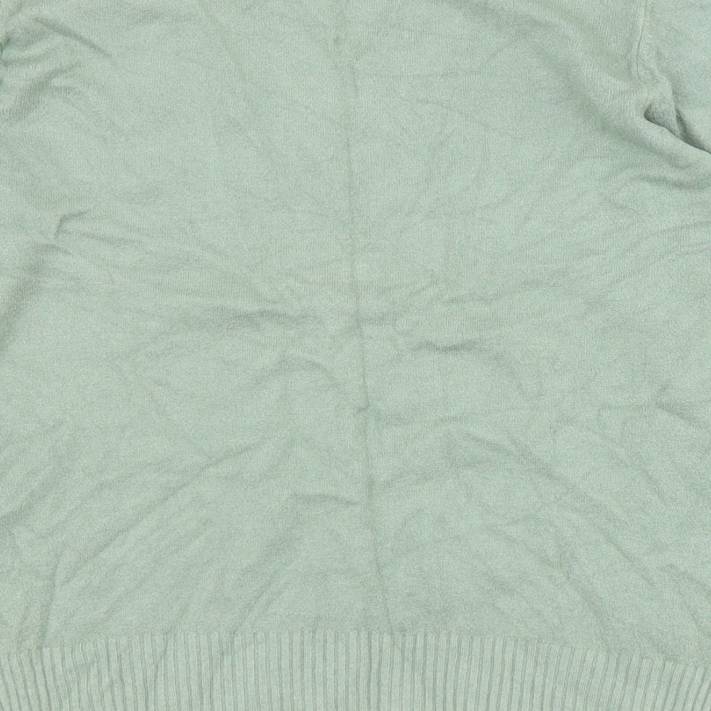 Marks and Spencer Womens Green V-Neck Viscose Pullover Jumper Size 18