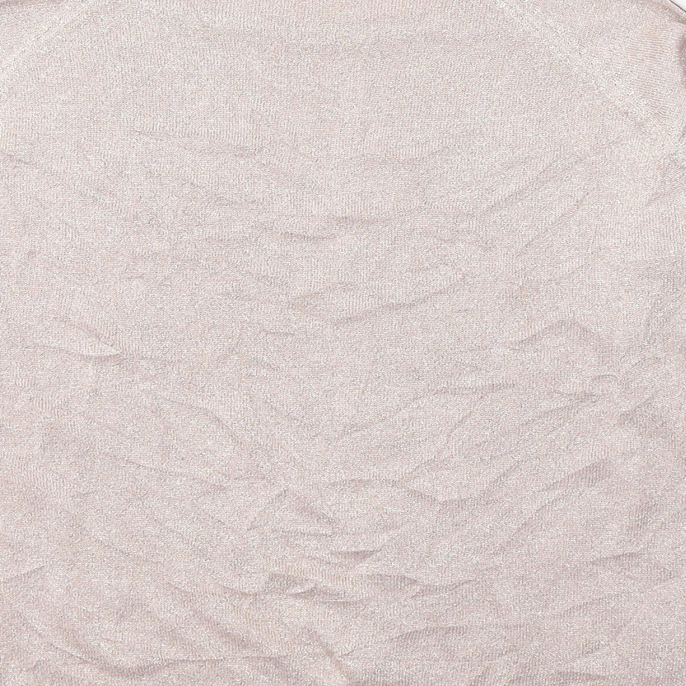 Marks and Spencer Womens Pink Boat Neck Viscose Pullover Jumper Size 12
