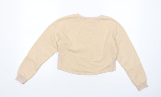 Primark Girls Beige Cotton Pullover Sweatshirt Size 10-11 Years Pullover - Good Vibes
