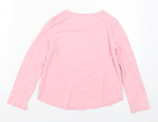 Gap Girls Pink Cotton Basic T-Shirt Size S Crew Neck Pullover - Star