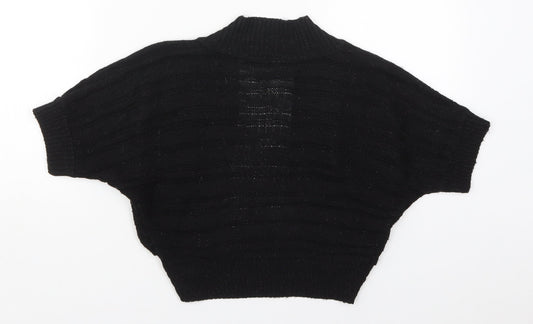 Pilot Womens Black V-Neck Acrylic Cardigan Jumper Size S