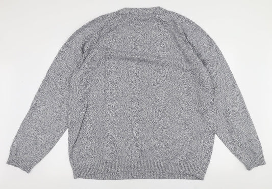 Boston Crew Mens Blue Round Neck Cotton Pullover Jumper Size 2XL