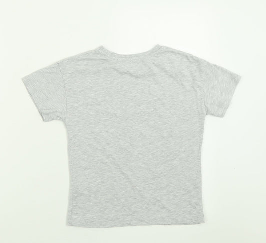 Matalan Boys Grey Cotton Basic T-Shirt Size 5-6 Years Crew Neck Pullover - Trucks